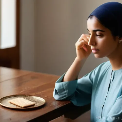 고단백 저지방 식단을 위한 자가 진단법 - **Prompt:** A young Arab woman in her late 20s, dressed in a modest yet modern dress and a light hea...